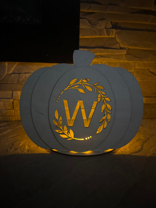 Last Name Light Up Pumpkin