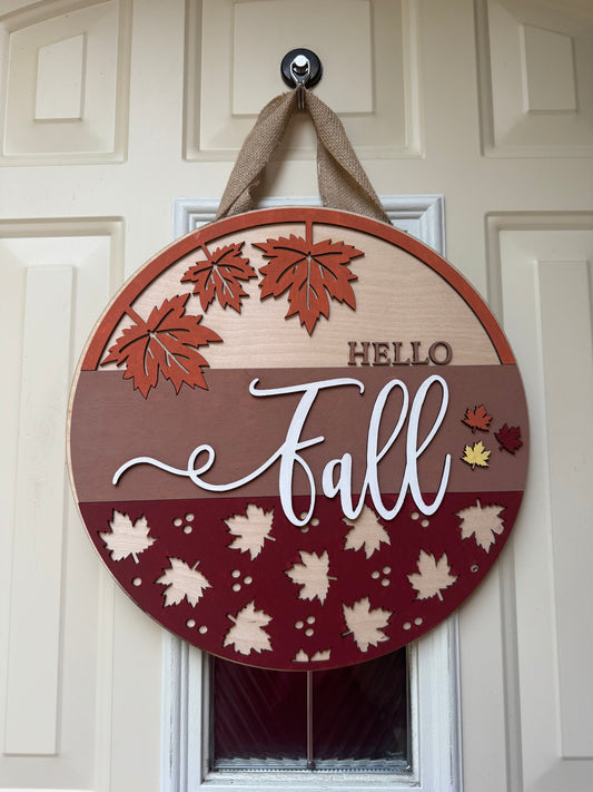 Hello Fall door sign
