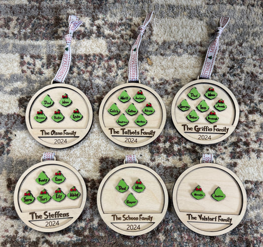 Grinch family ornament