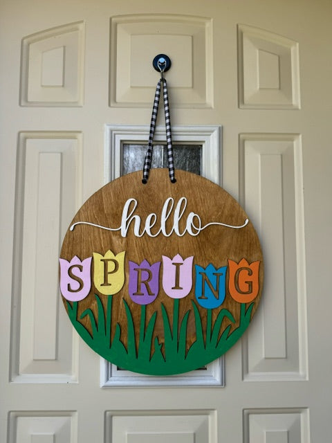 Hello Spring Door Sign